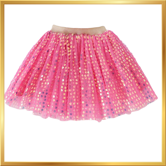 Magenta sequin tulle tutu skirt