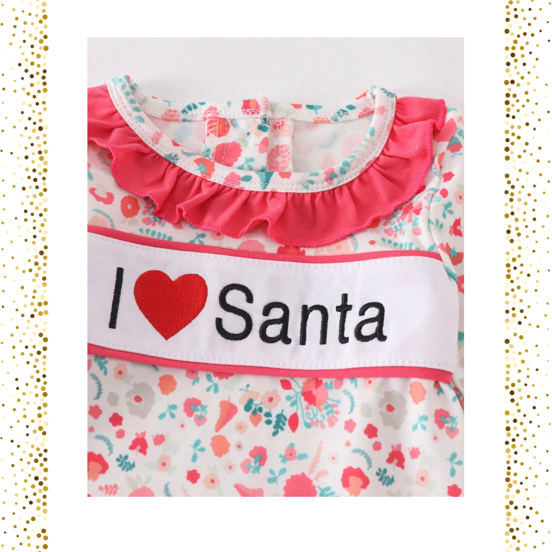 Pink Christmas Baby Overall